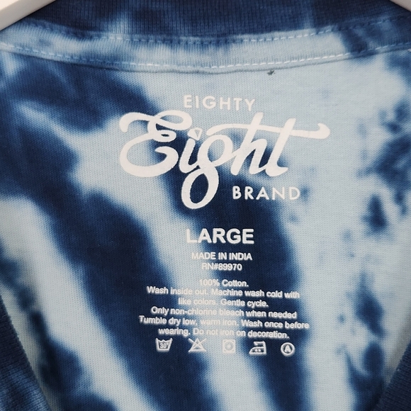 Eighty Eight Skater Street Blue Tie-Dye Size L Smiley Face Tee-shirt - Picture 6 of 7